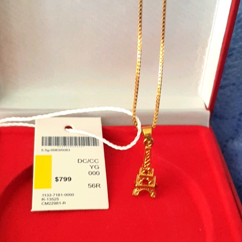 NEW Rare style 18K PLEATED GOLDEN 18" NECKLACE SET